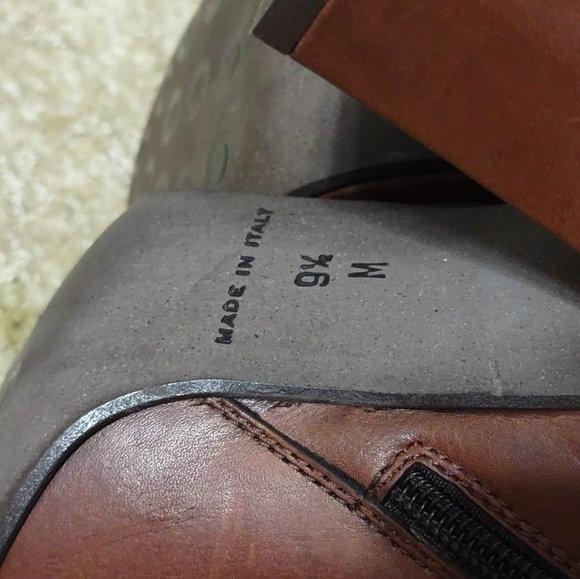 Women's Leather Booties High Quality Dark Brown Ankle Boots Sz 9.5 Made in Italy - Picture 5 of 10